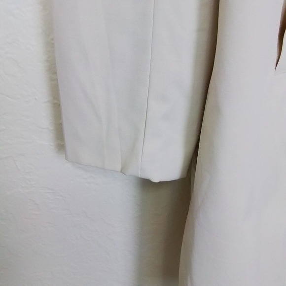 New York & Company Beige Ruffle Notch Collar 4 Button Belted Trench Coat XL - Picture 7 of 16